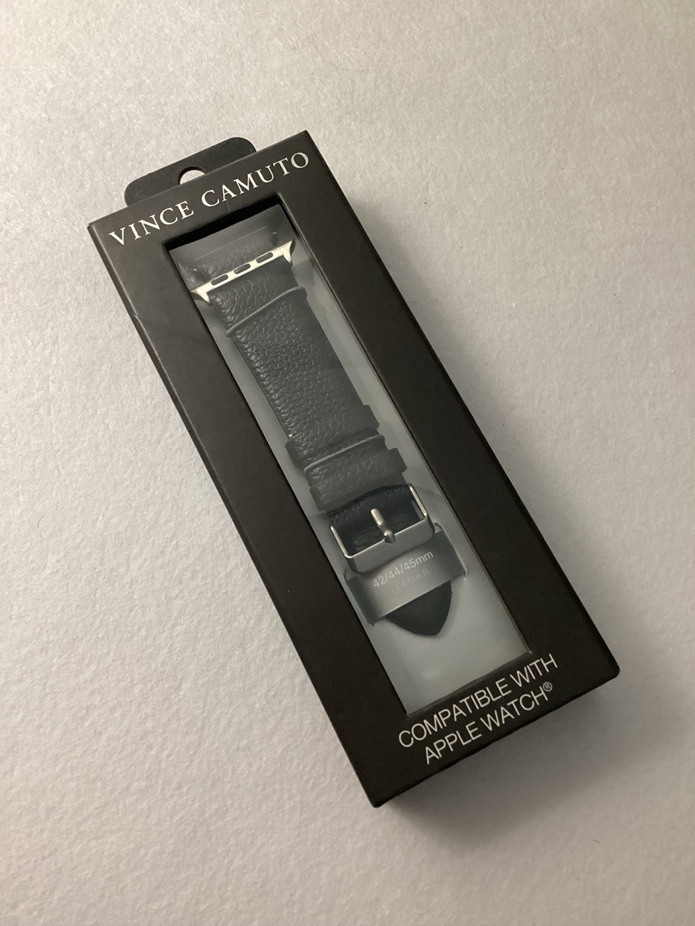 Vince Camuto Men's Apple Watch Band Black Leather #42/44/45